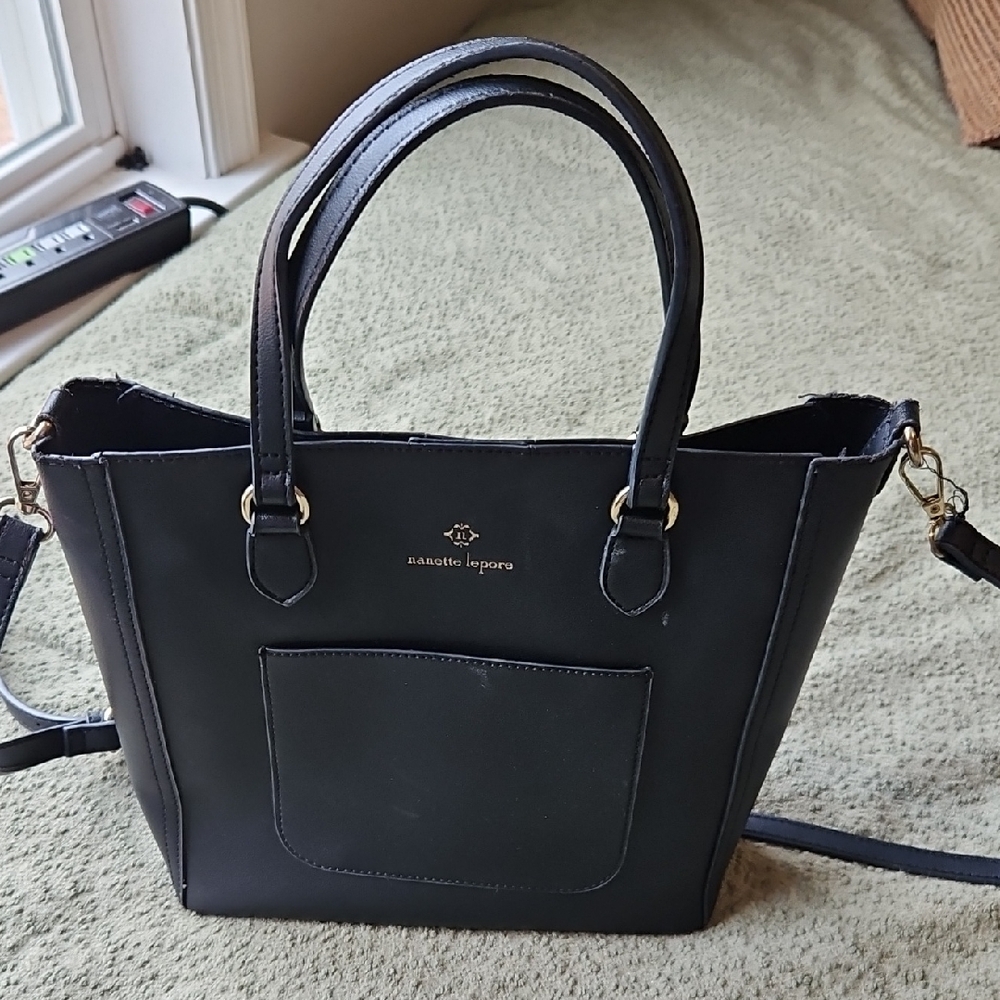 Nanette Lepore Black Leather Tote